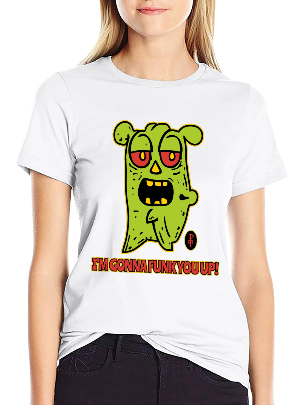 Camiseta Negra con Diseño de Monstruo Funky