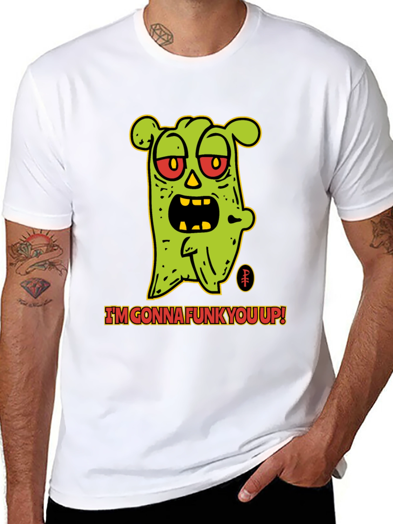 Camiseta Negra con Diseño de Monstruo Funky
