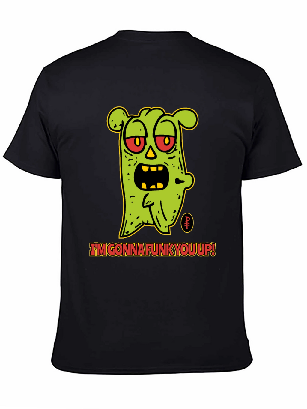 Camiseta Negra con Diseño de Monstruo Funky