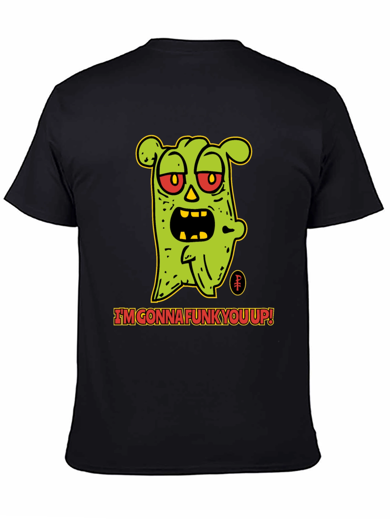 Camiseta Negra con Diseño de Monstruo Funky