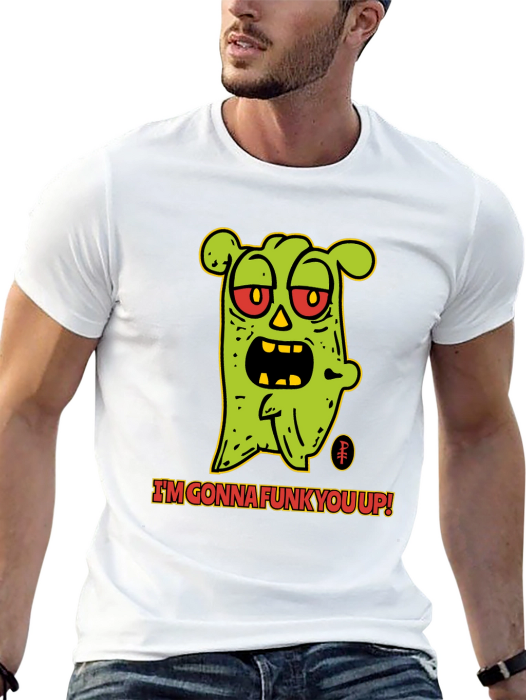 Camiseta Negra con Diseño de Monstruo Funky