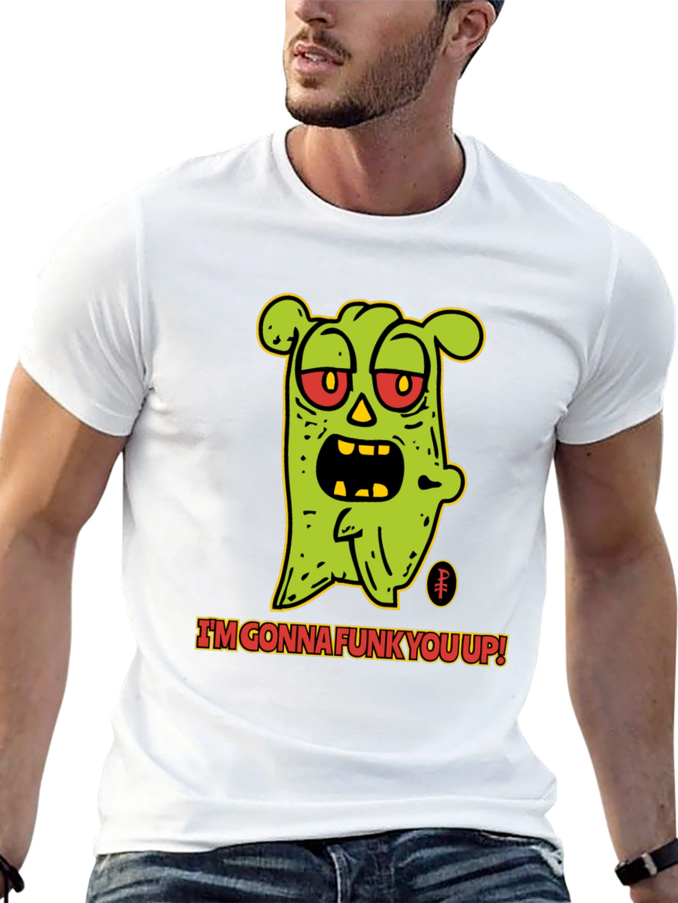 Camiseta Negra con Diseño de Monstruo Funky