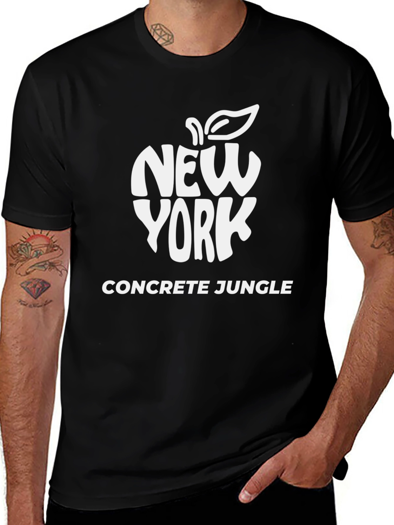 Camiseta Hombre New York Concrete Jungle Negra
