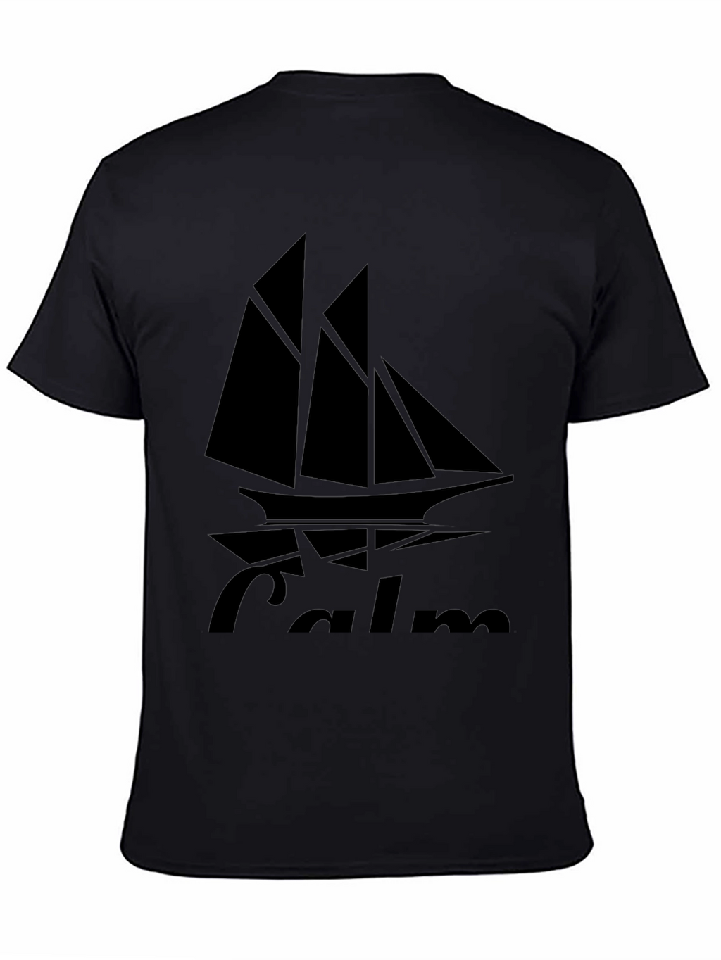 Camiseta Negra con Diseño de Barco Calm