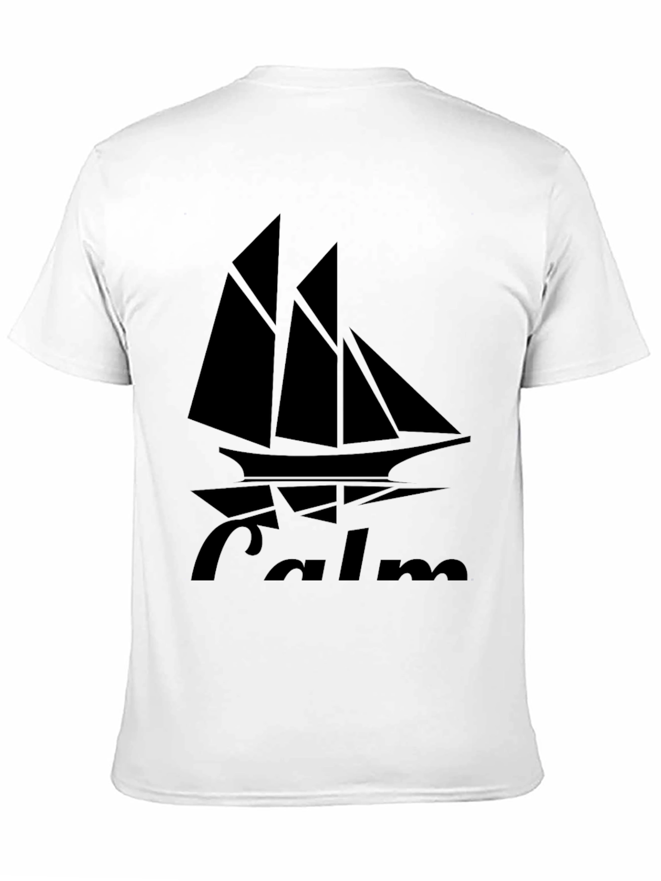 Camiseta Negra con Diseño de Barco Calm