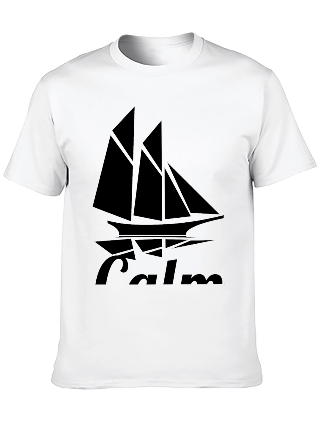 Camiseta Negra con Diseño de Barco Calm