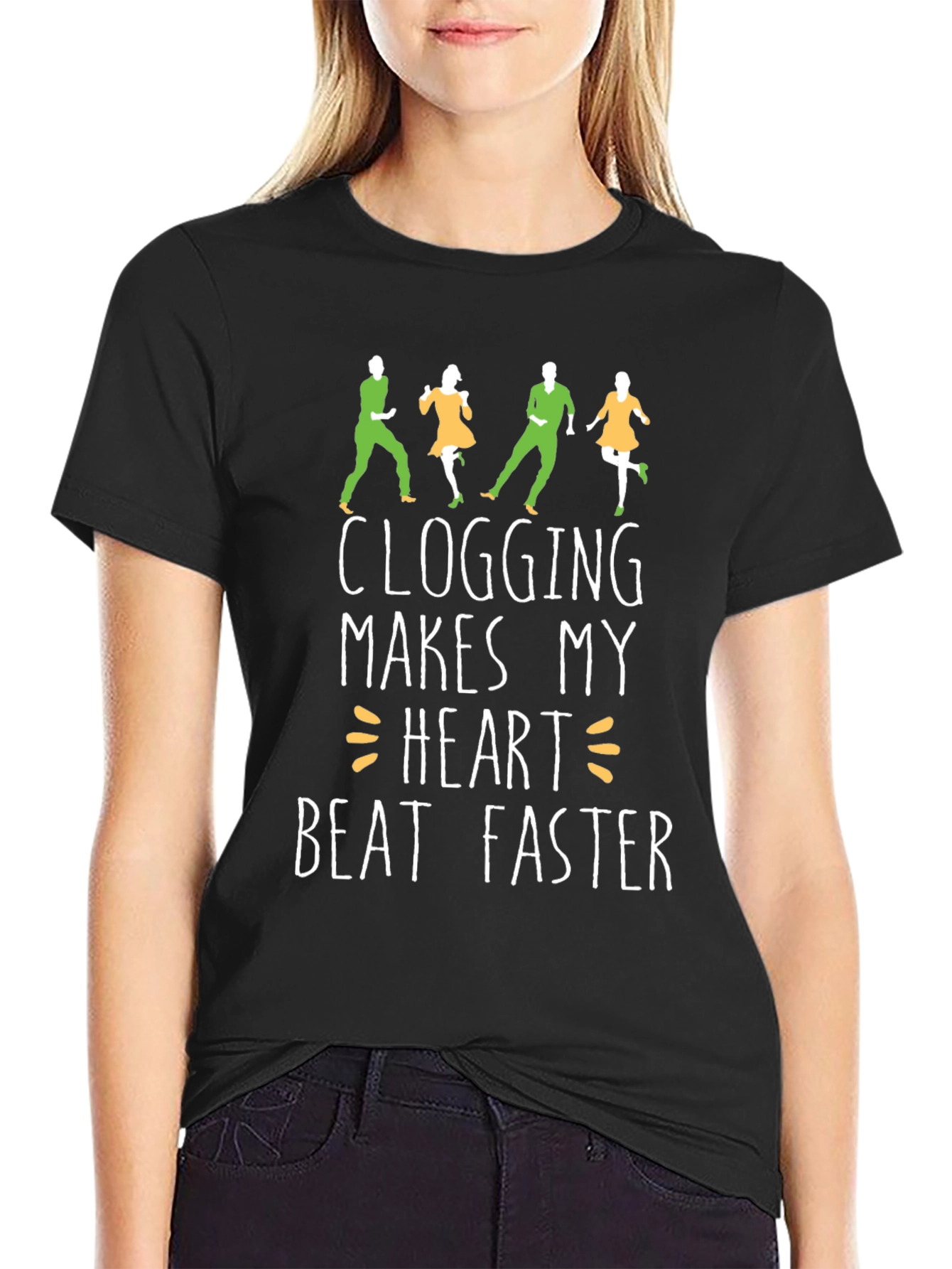 Camiseta Negra Clogging Hace Latir Mi Corazón Más Rápido
