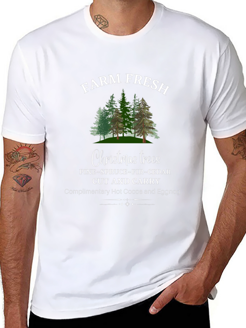 Camiseta Navideña Farm Fresh Christmas Trees