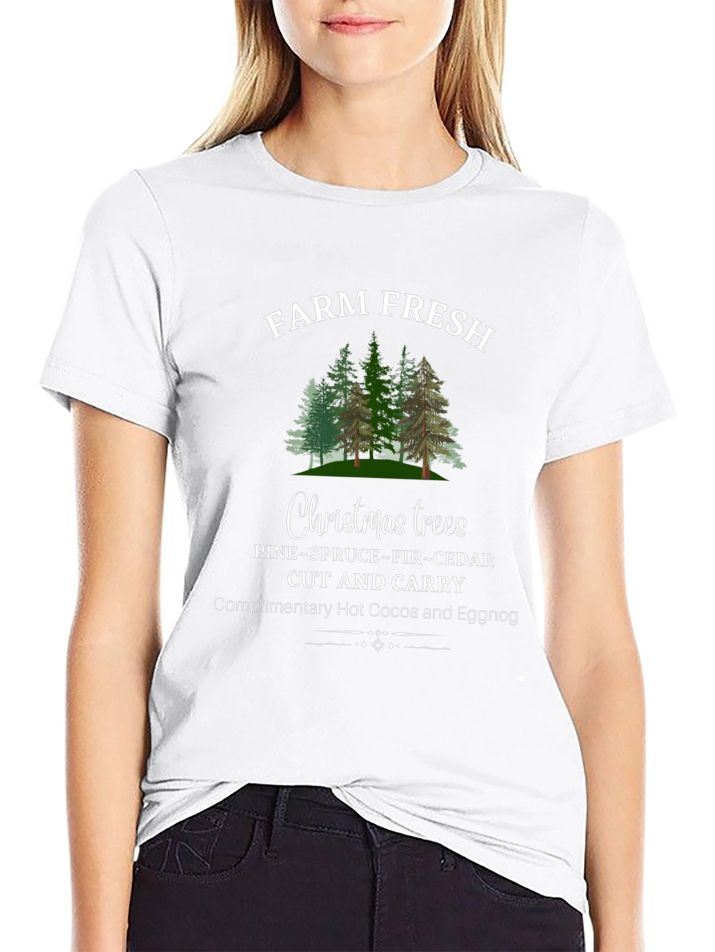 Camiseta Navideña Farm Fresh Christmas Trees