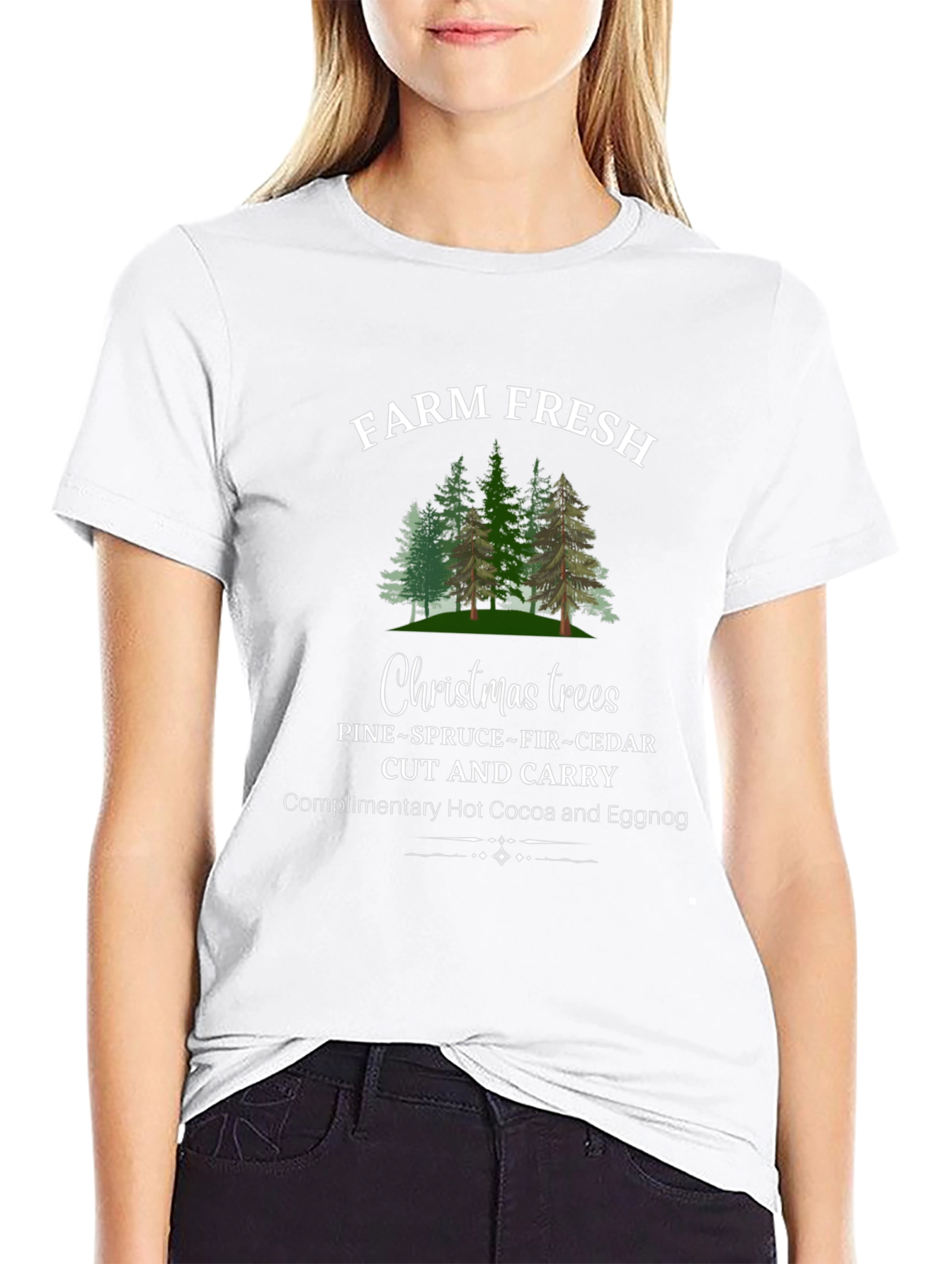 Camiseta Navideña Farm Fresh Christmas Trees