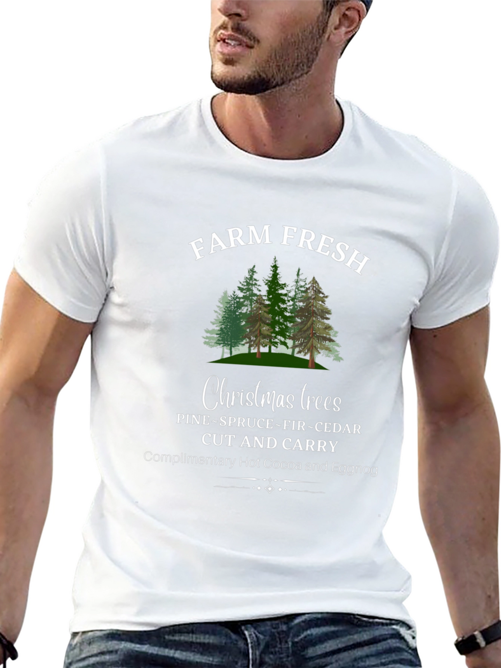 Camiseta Navideña Farm Fresh Christmas Trees