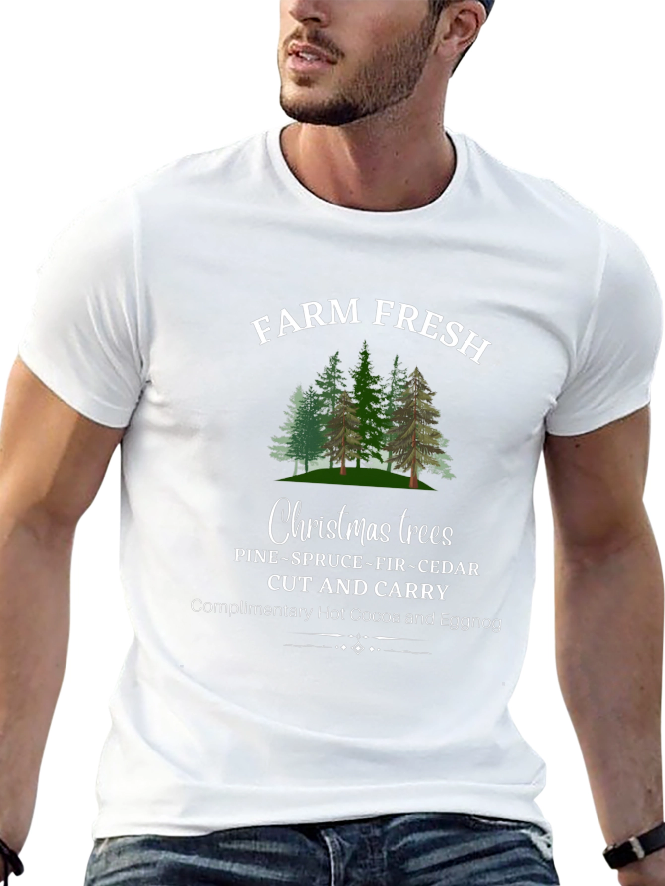 Camiseta Navideña Farm Fresh Christmas Trees