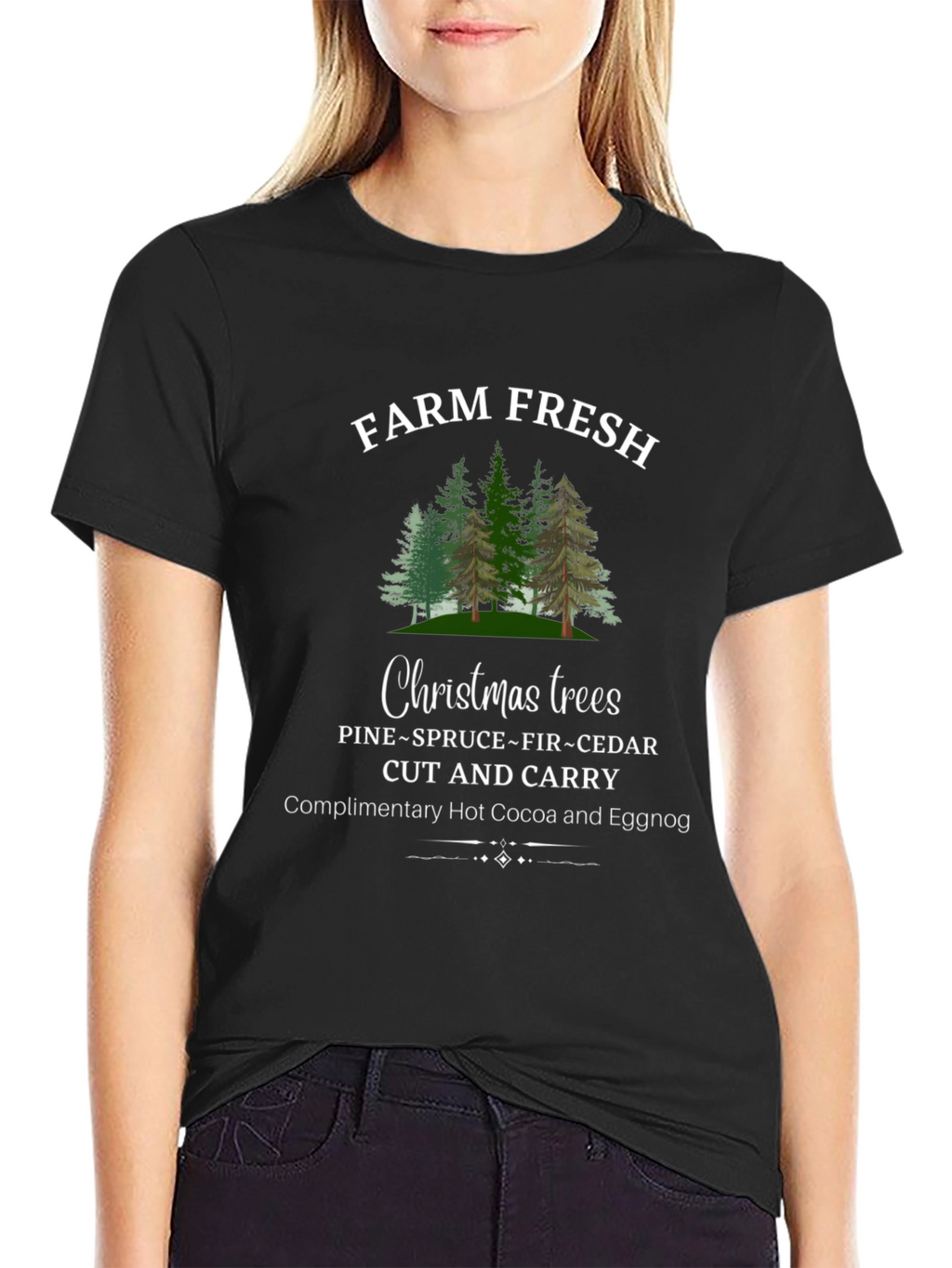 Camiseta Navideña Farm Fresh Christmas Trees