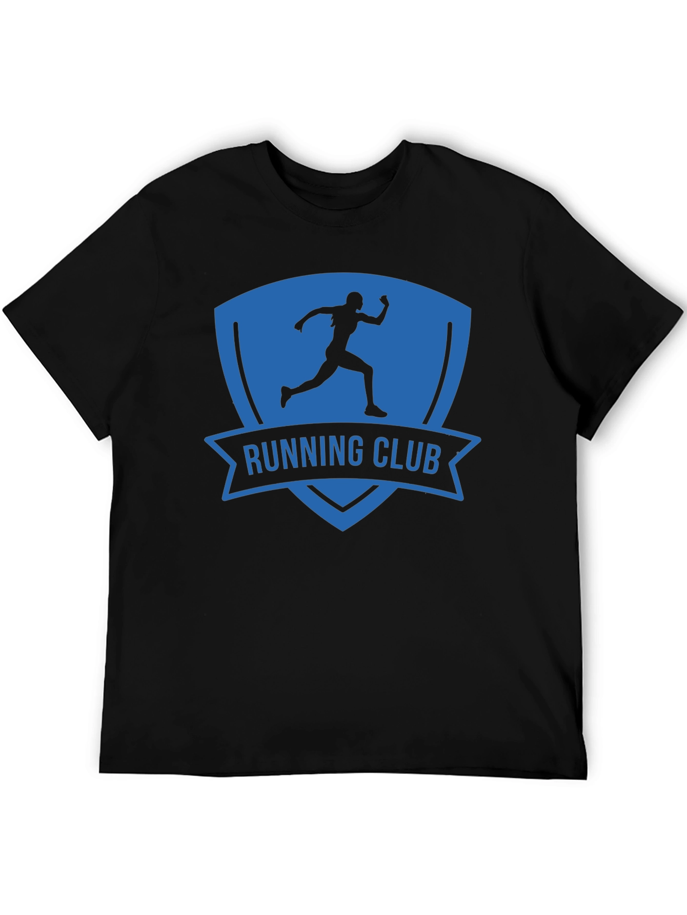 Camiseta Hombre Running Club Azul y Negra