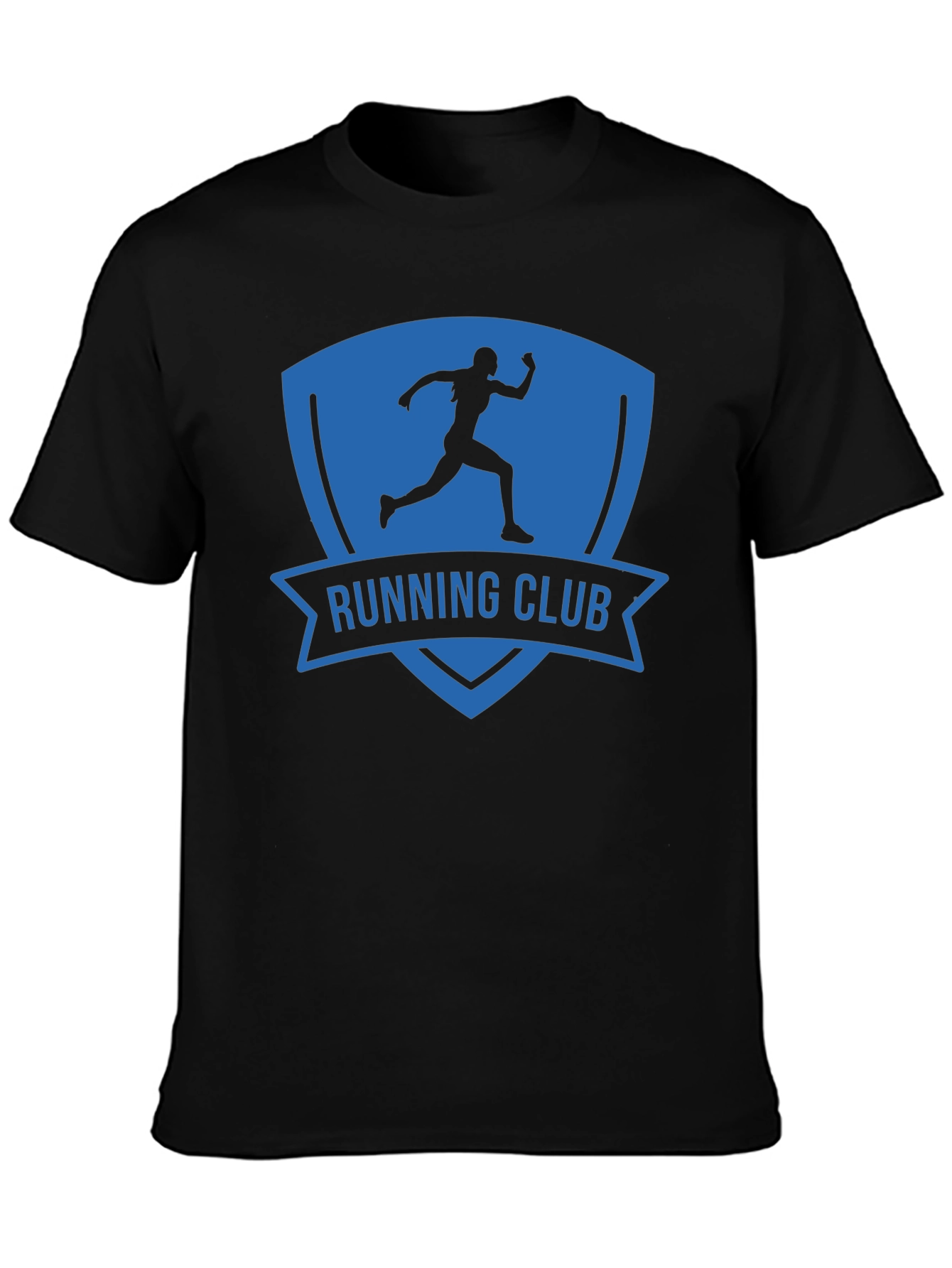 Camiseta Hombre Running Club Azul y Negra