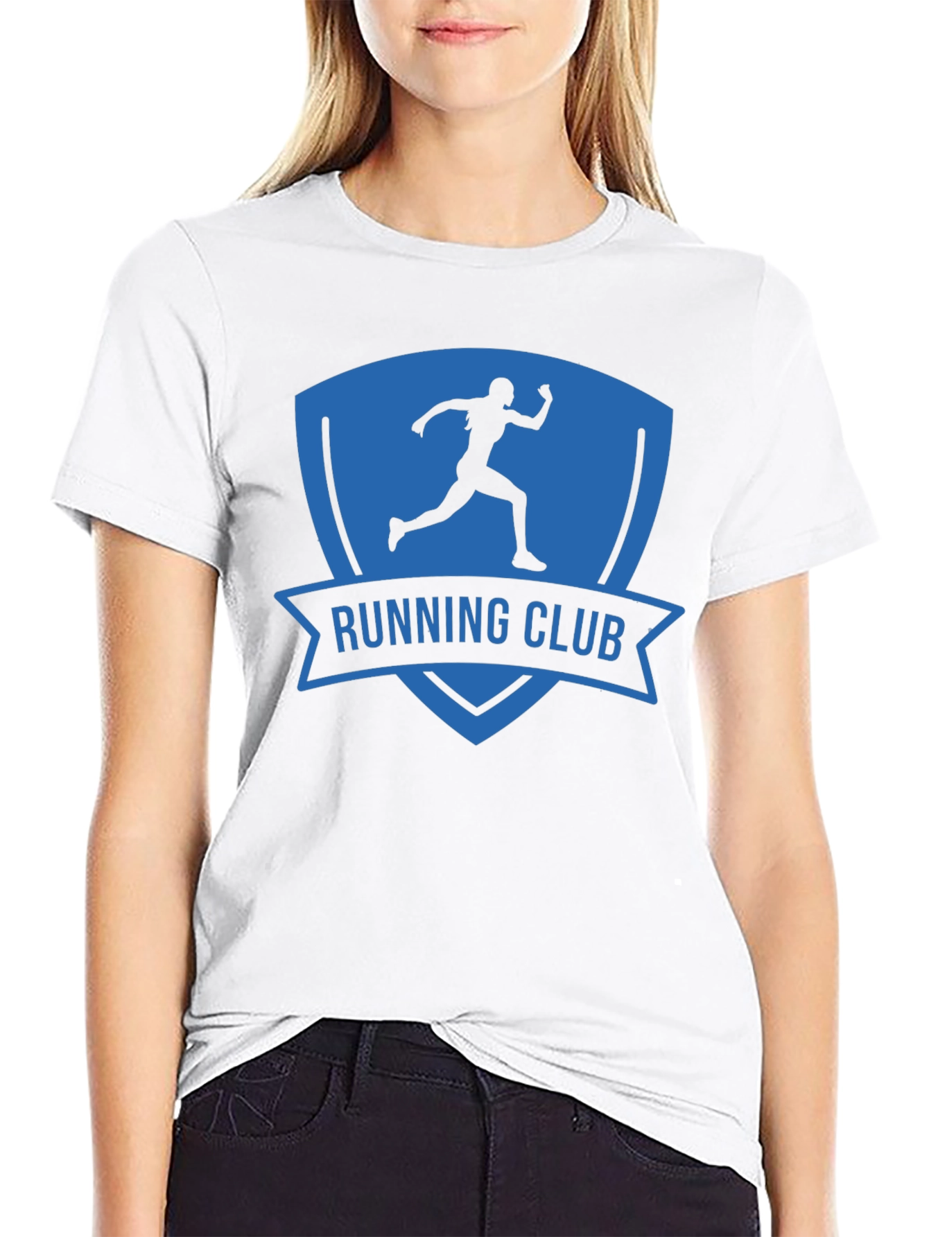 Camiseta Hombre Running Club Azul y Negra