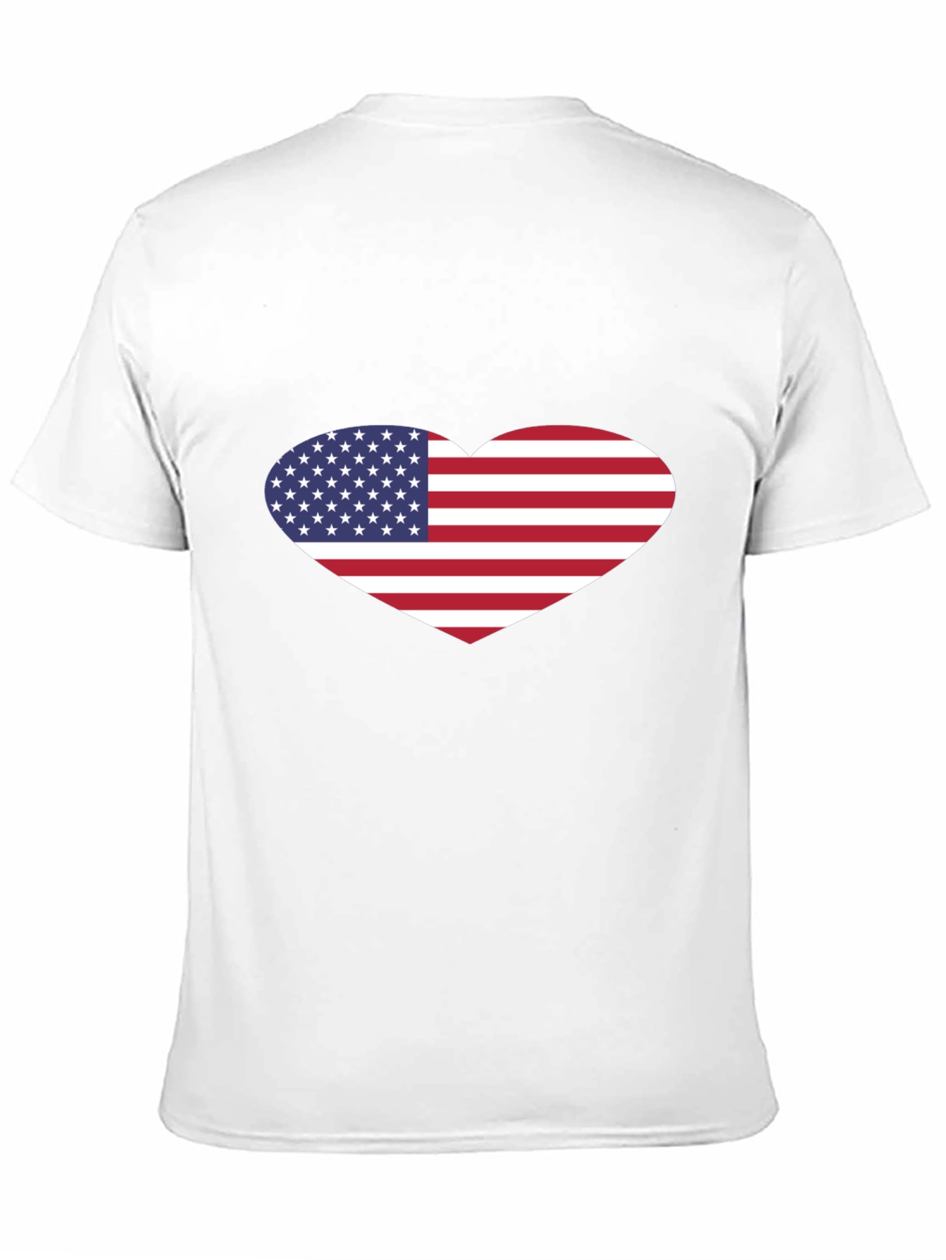 Camiseta Negra con Corazón Bandera USA