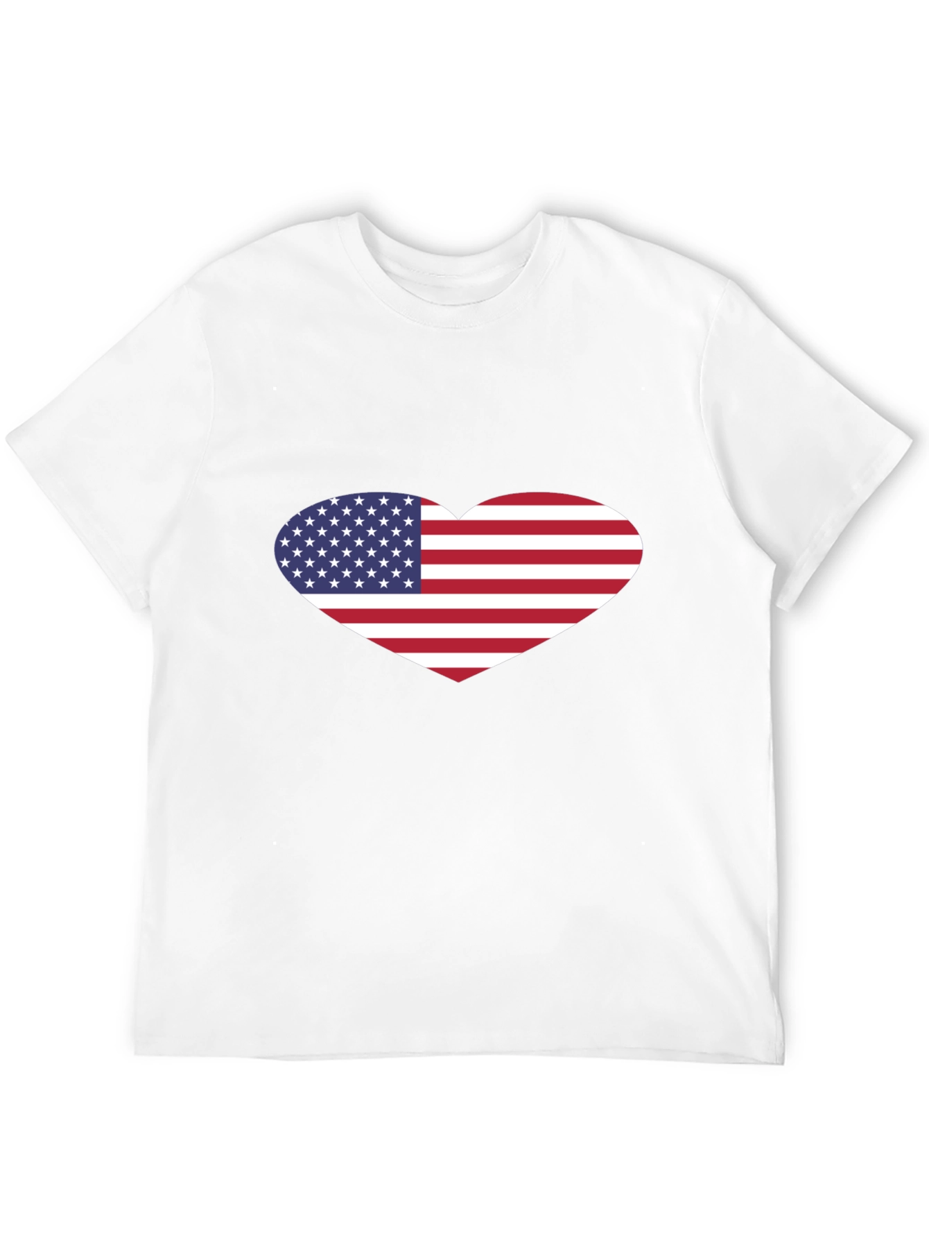 Camiseta Negra con Corazón Bandera USA