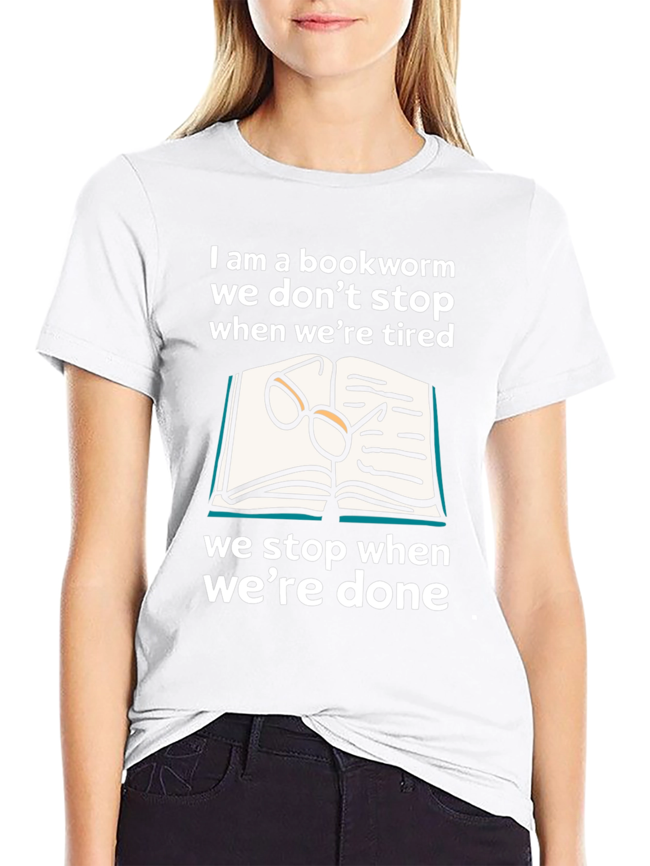 Camiseta Negra Bookworm: Lectura Sin Fin
