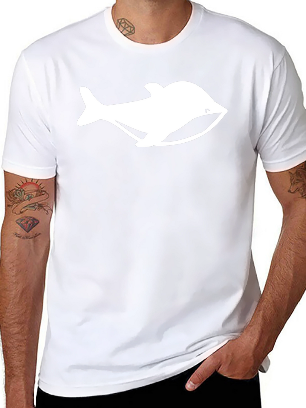 Camiseta Negra con Diseño de Ballena Blanca