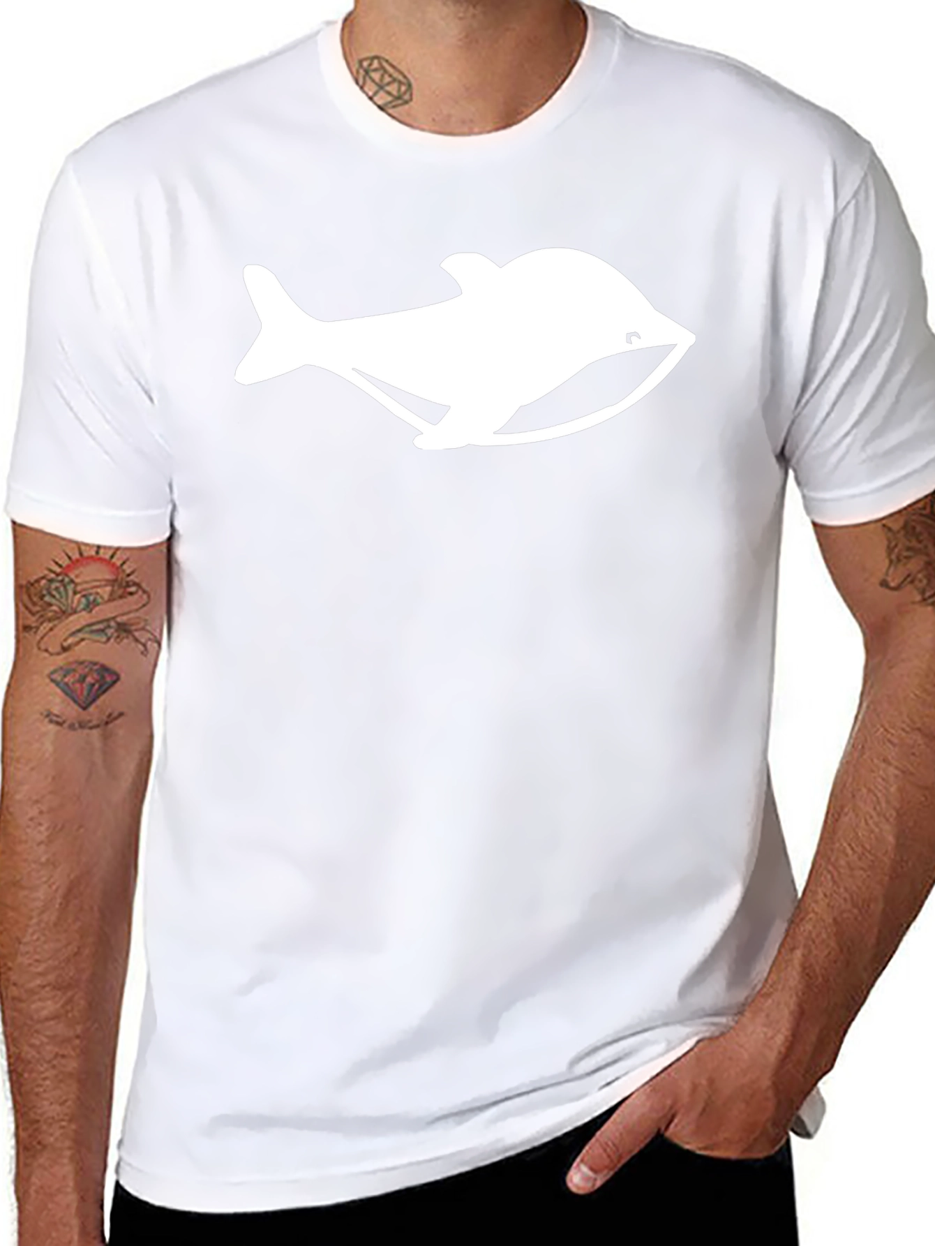 Camiseta Negra con Diseño de Ballena Blanca