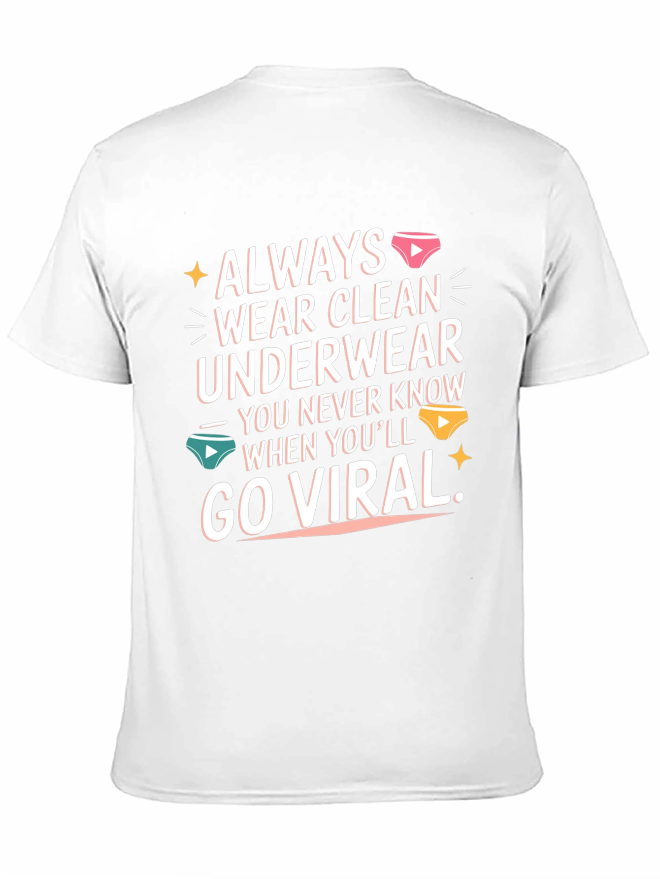 Camiseta Hombre - Lema Divertido Ropa Interior Limpia