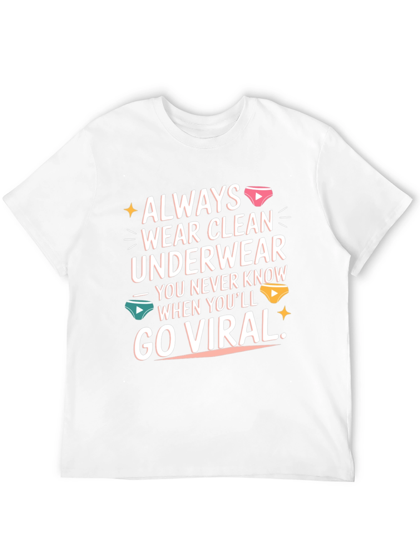 Camiseta Hombre - Lema Divertido Ropa Interior Limpia