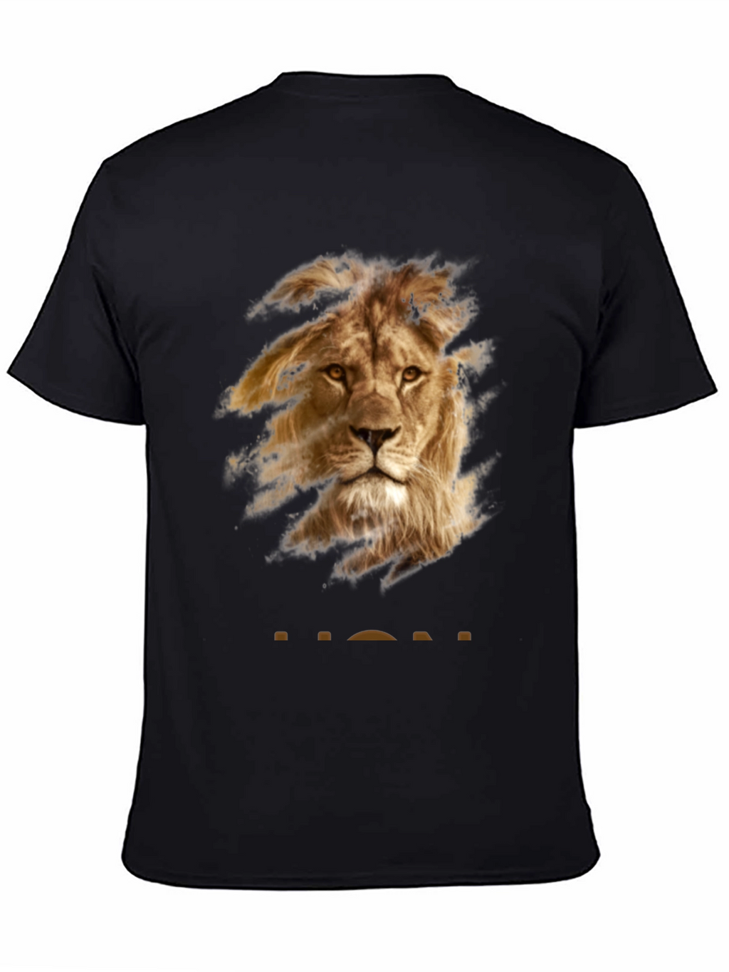 Camiseta Negra con Diseño de León