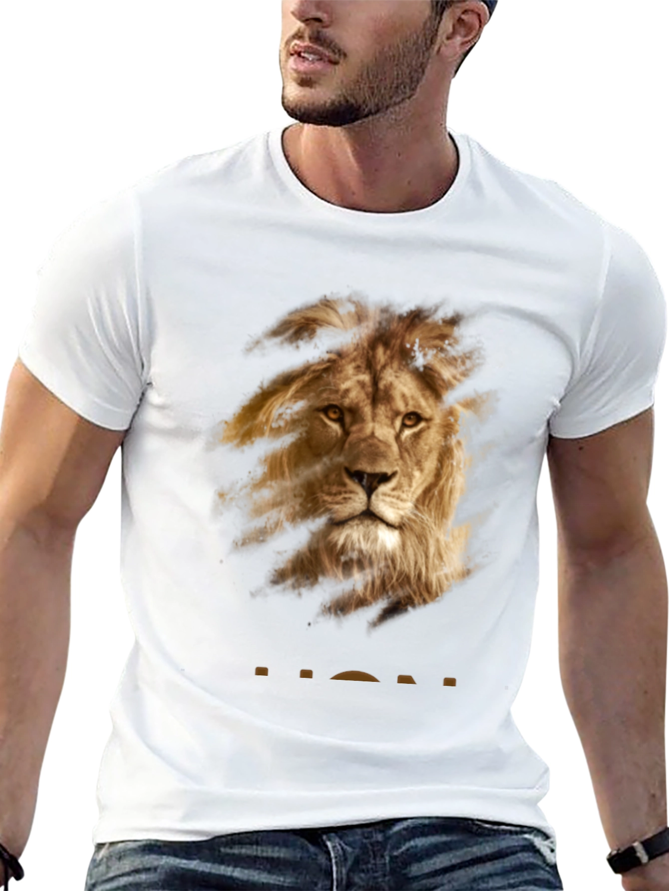 Camiseta Negra con Diseño de León