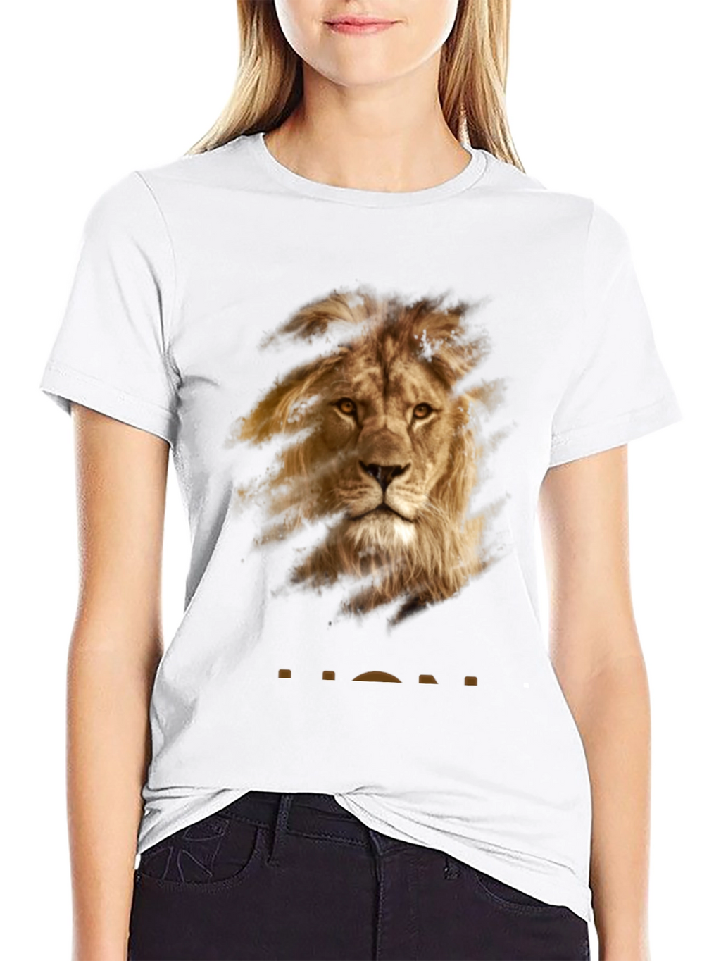Camiseta Negra con Diseño de León