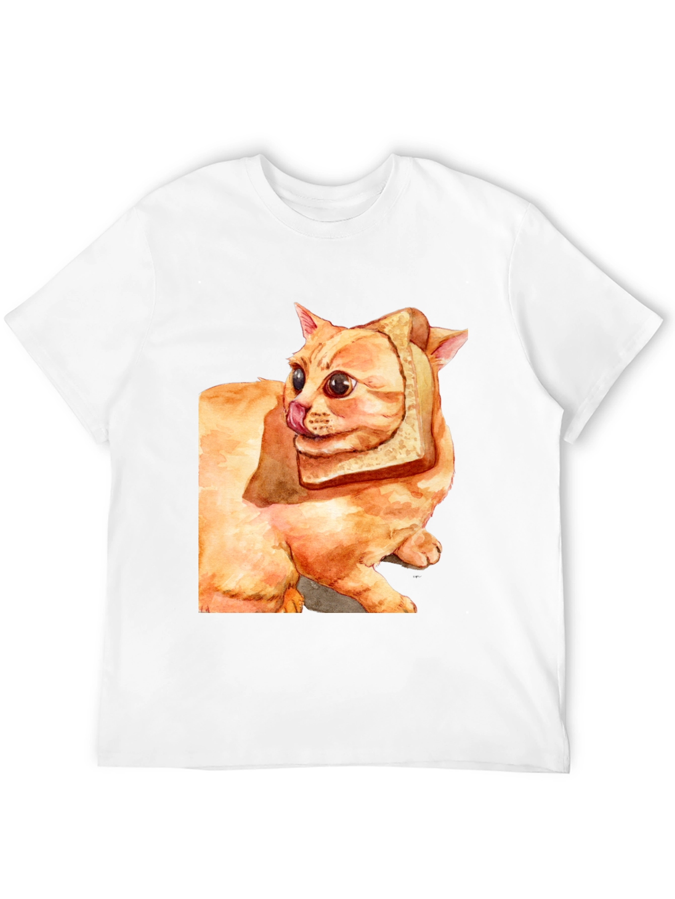Camiseta Gato con Pan - Divertida y Original