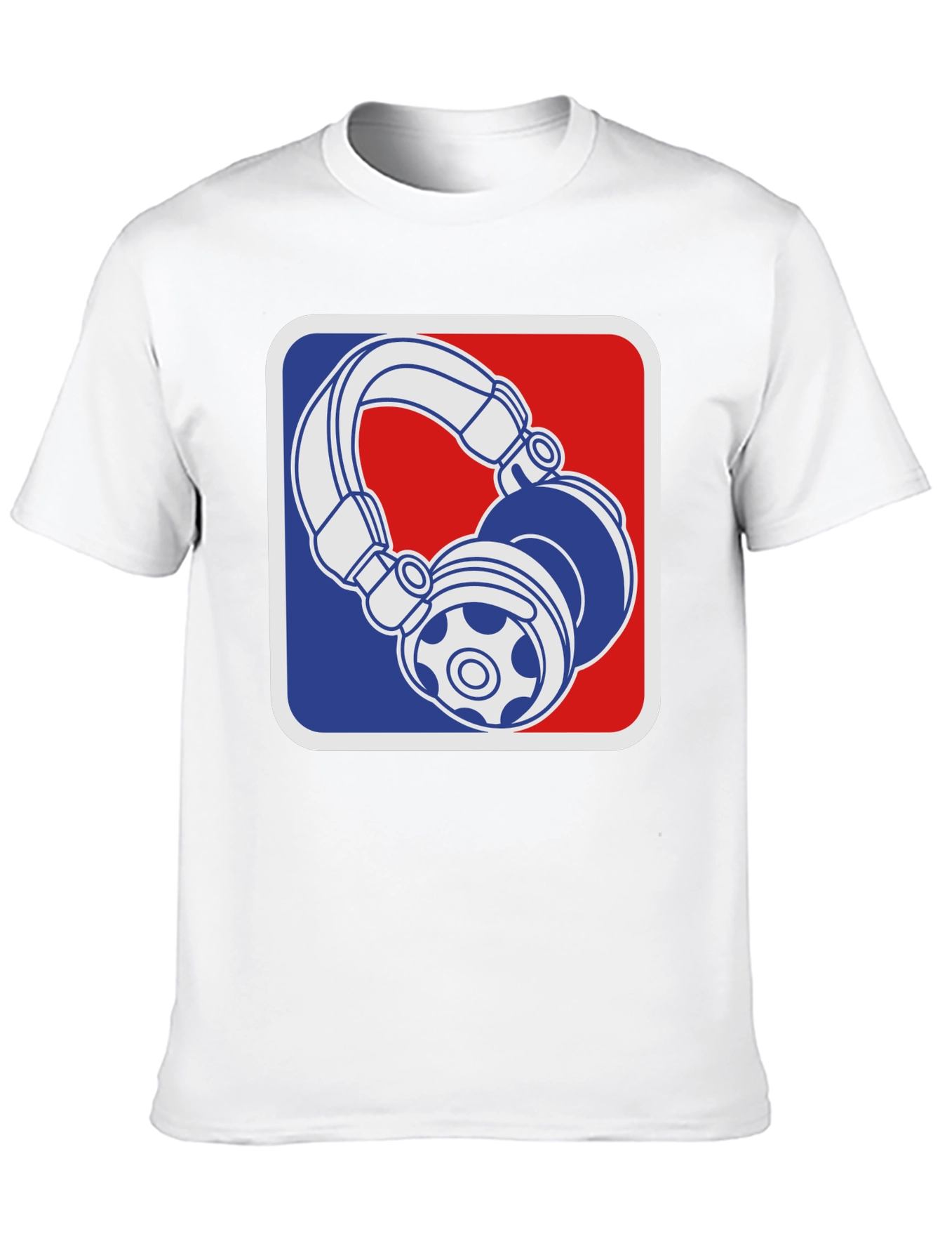 Camiseta Negra con Diseño de Audífonos Retro