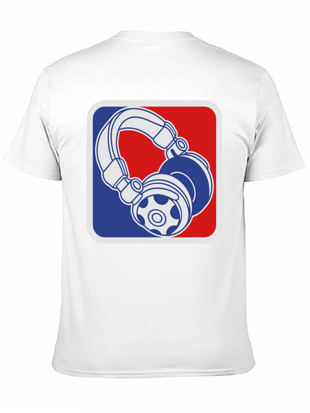 Camiseta Negra con Diseño de Audífonos Retro