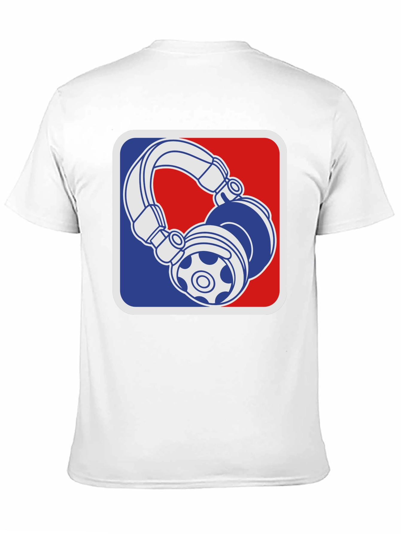 Camiseta Negra con Diseño de Audífonos Retro