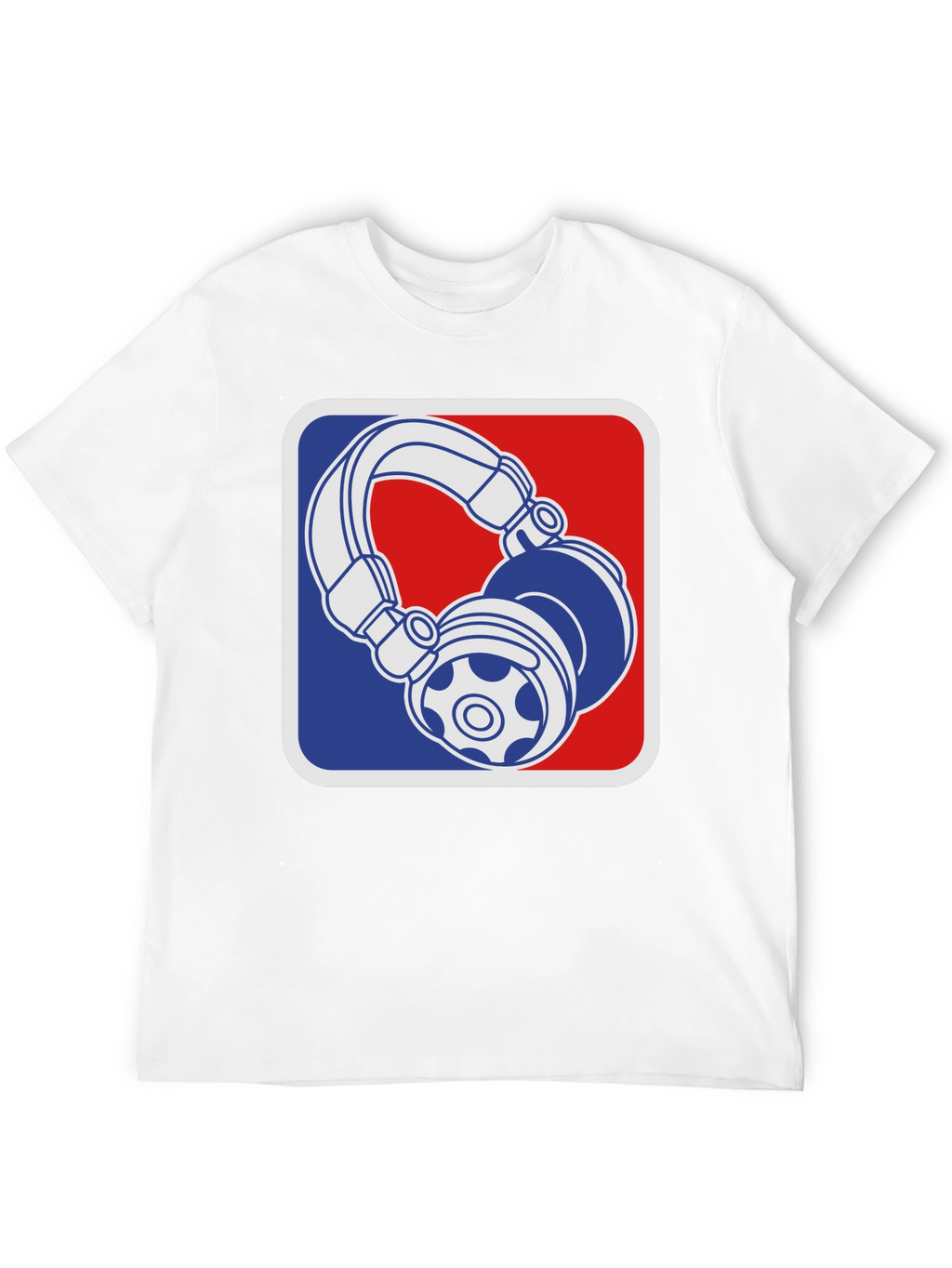 Camiseta Negra con Diseño de Audífonos Retro