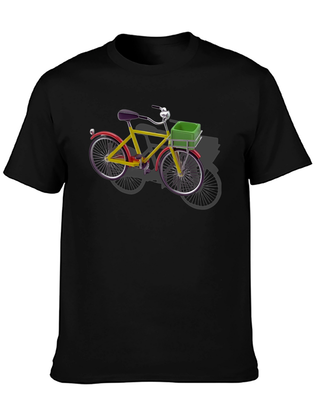 Camiseta Negra con Bicicleta Retro