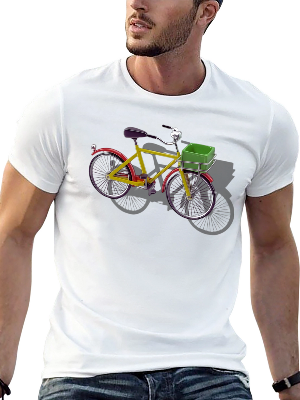 Camiseta Negra con Bicicleta Retro