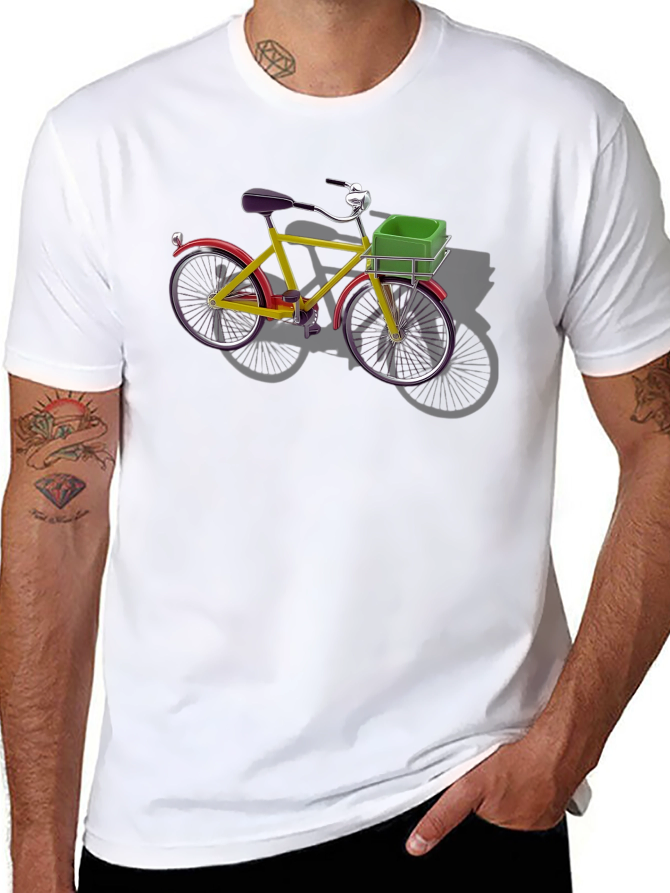 Camiseta Negra con Bicicleta Retro