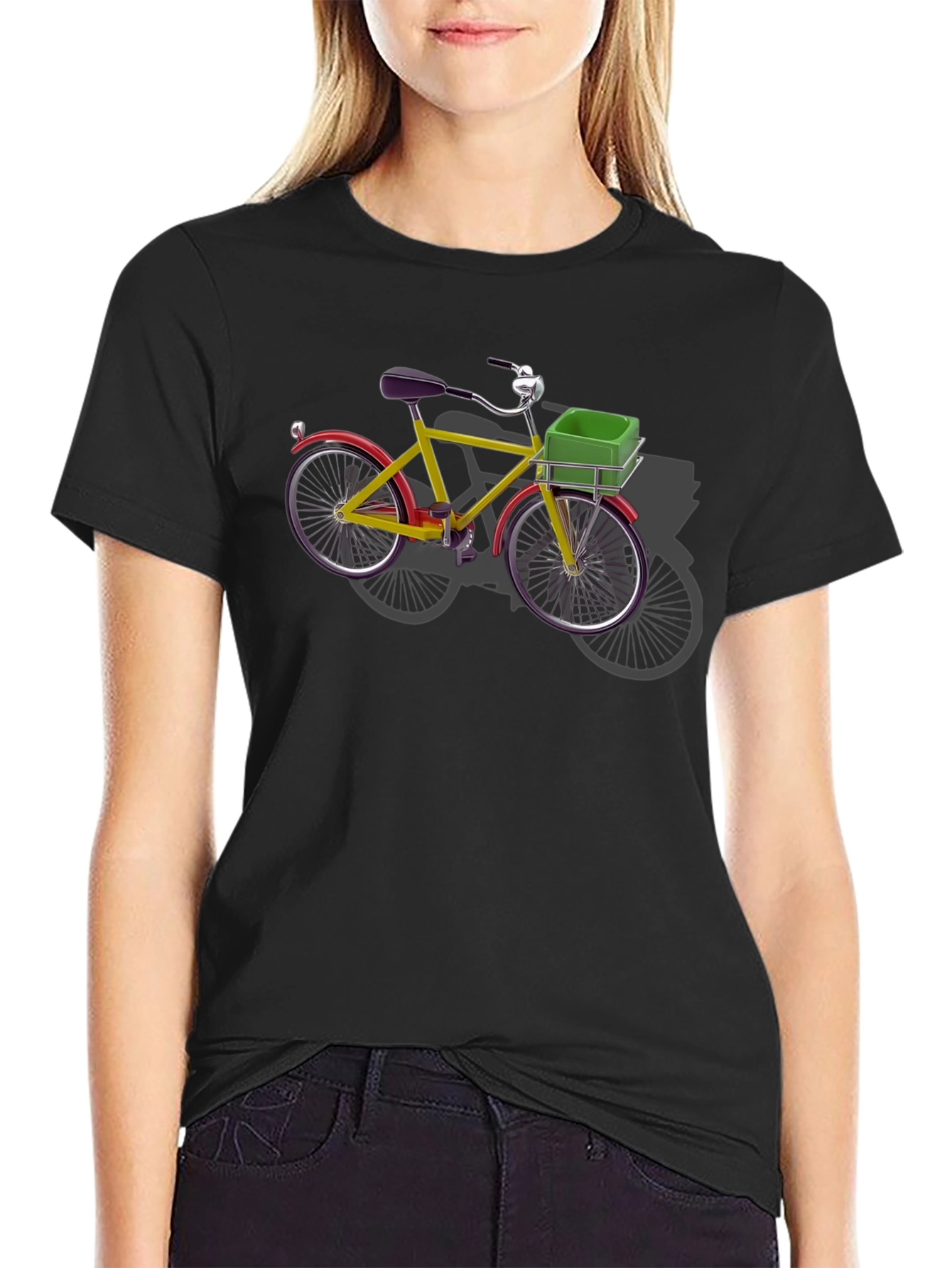 Camiseta Negra con Bicicleta Retro