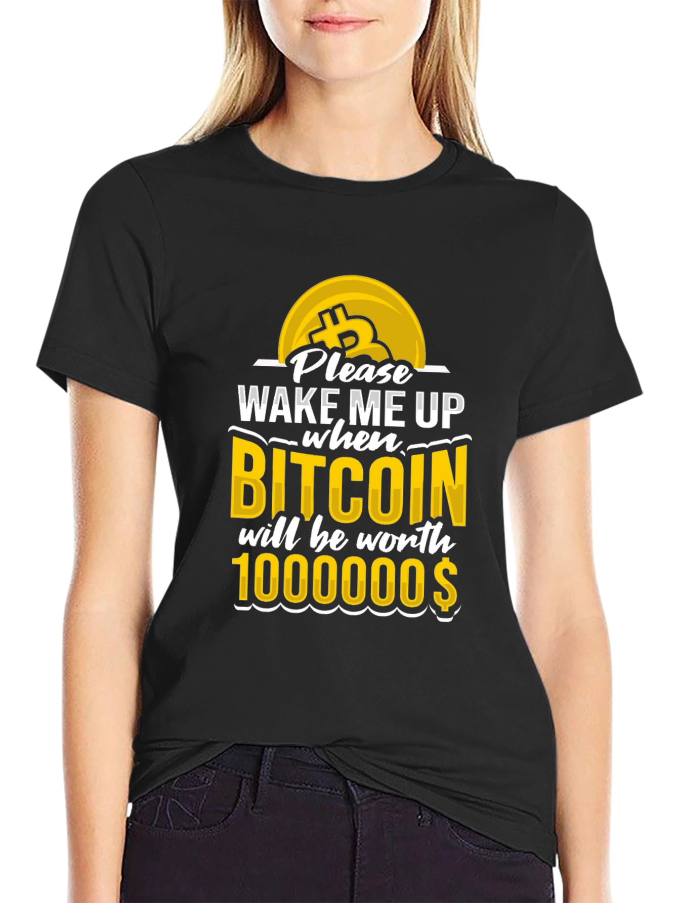 Camiseta Bitcoin: ¡Despiértame al millón!