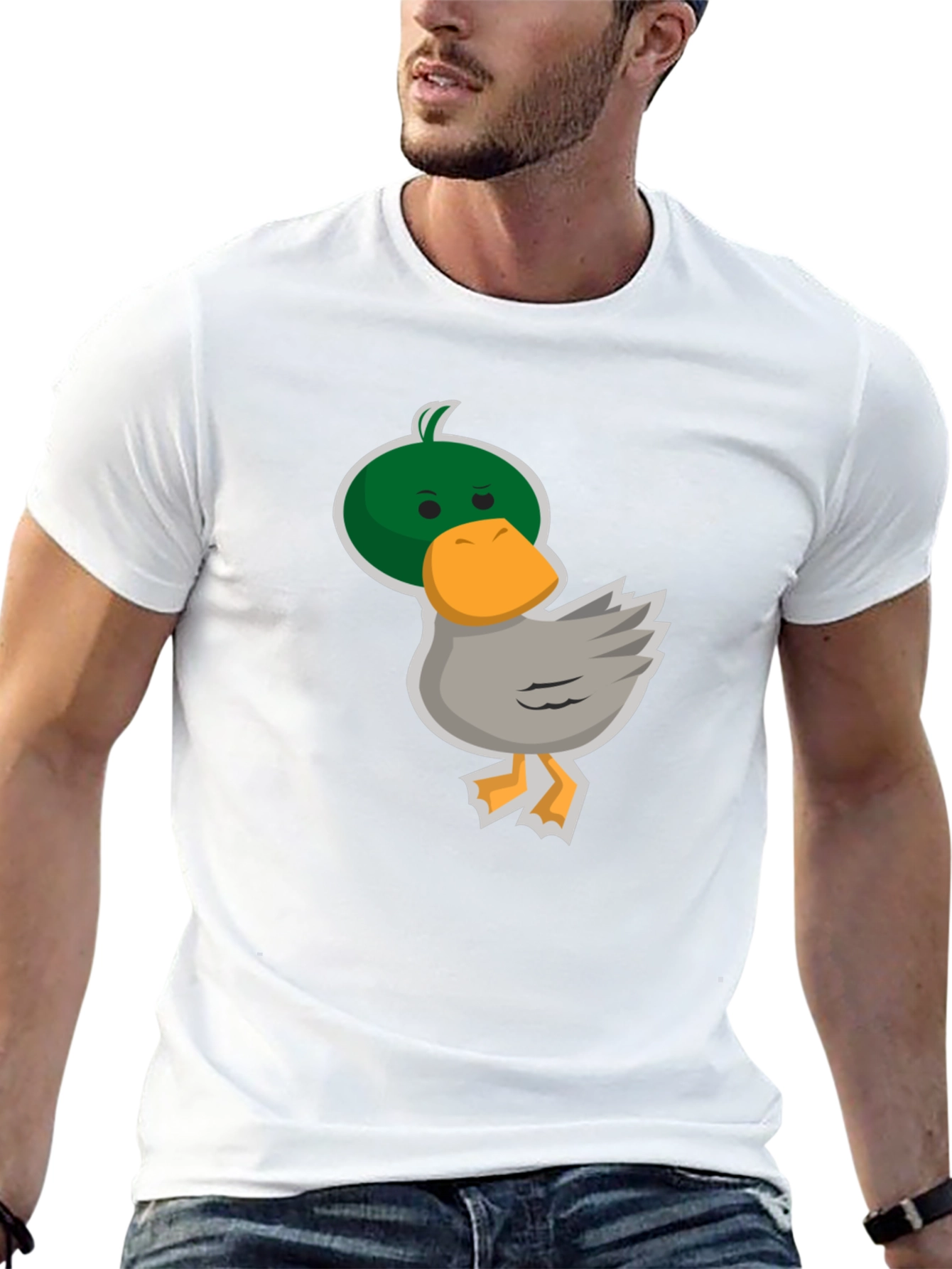 Camiseta Negra con Diseño de Pato Divertido