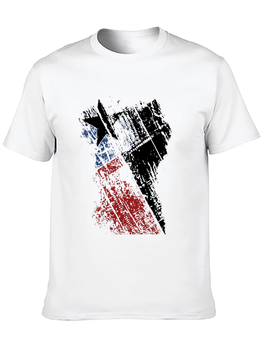 Camiseta Negra con Diseño Abstracto de Bandera