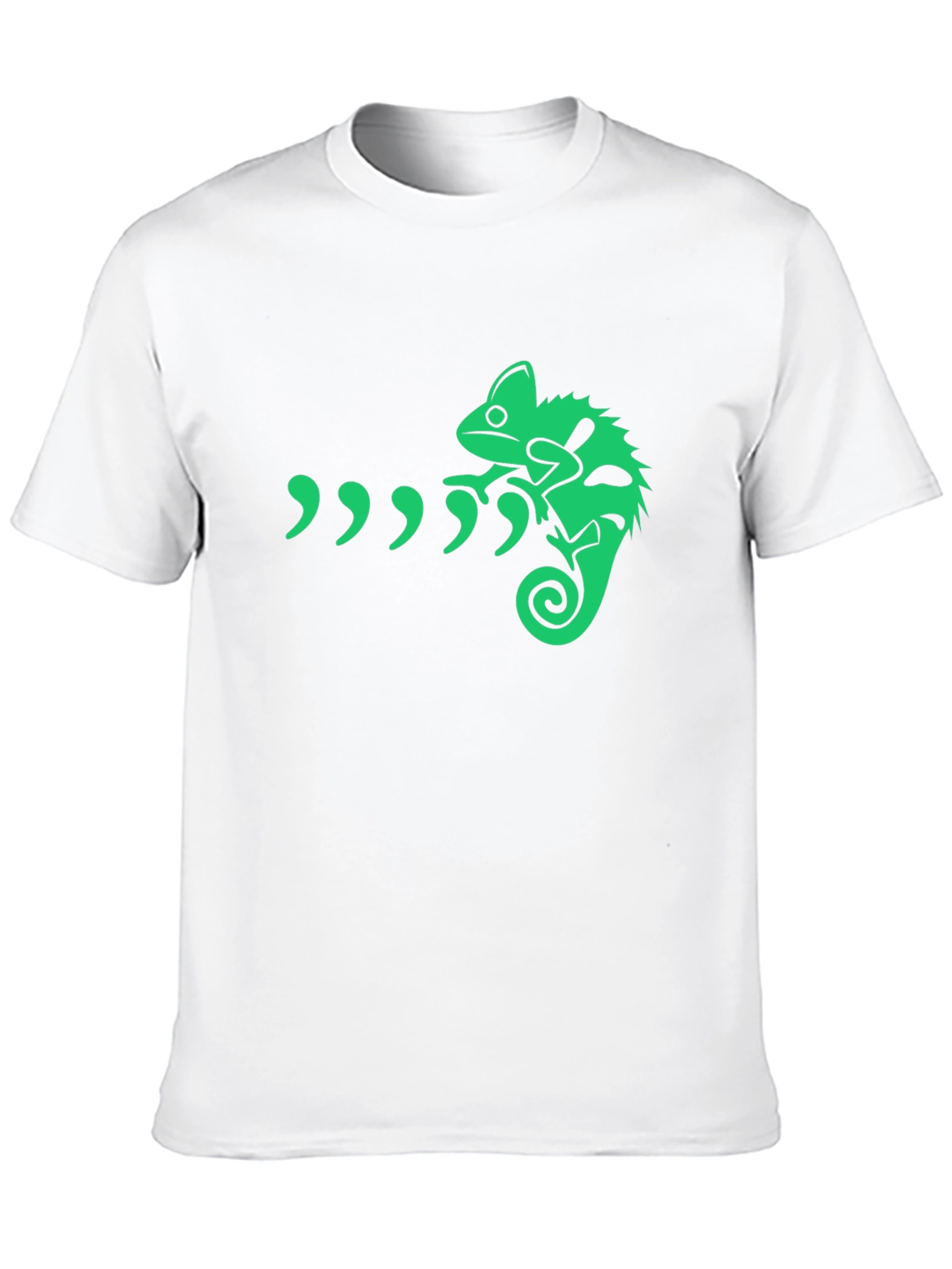 Camiseta Negra con Diseño de Camaleón Verde