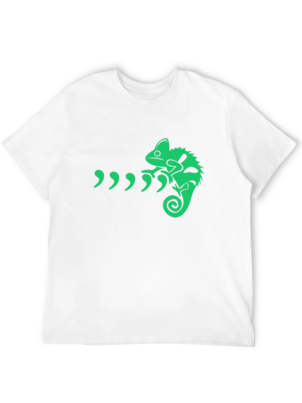 Camiseta Negra con Diseño de Camaleón Verde