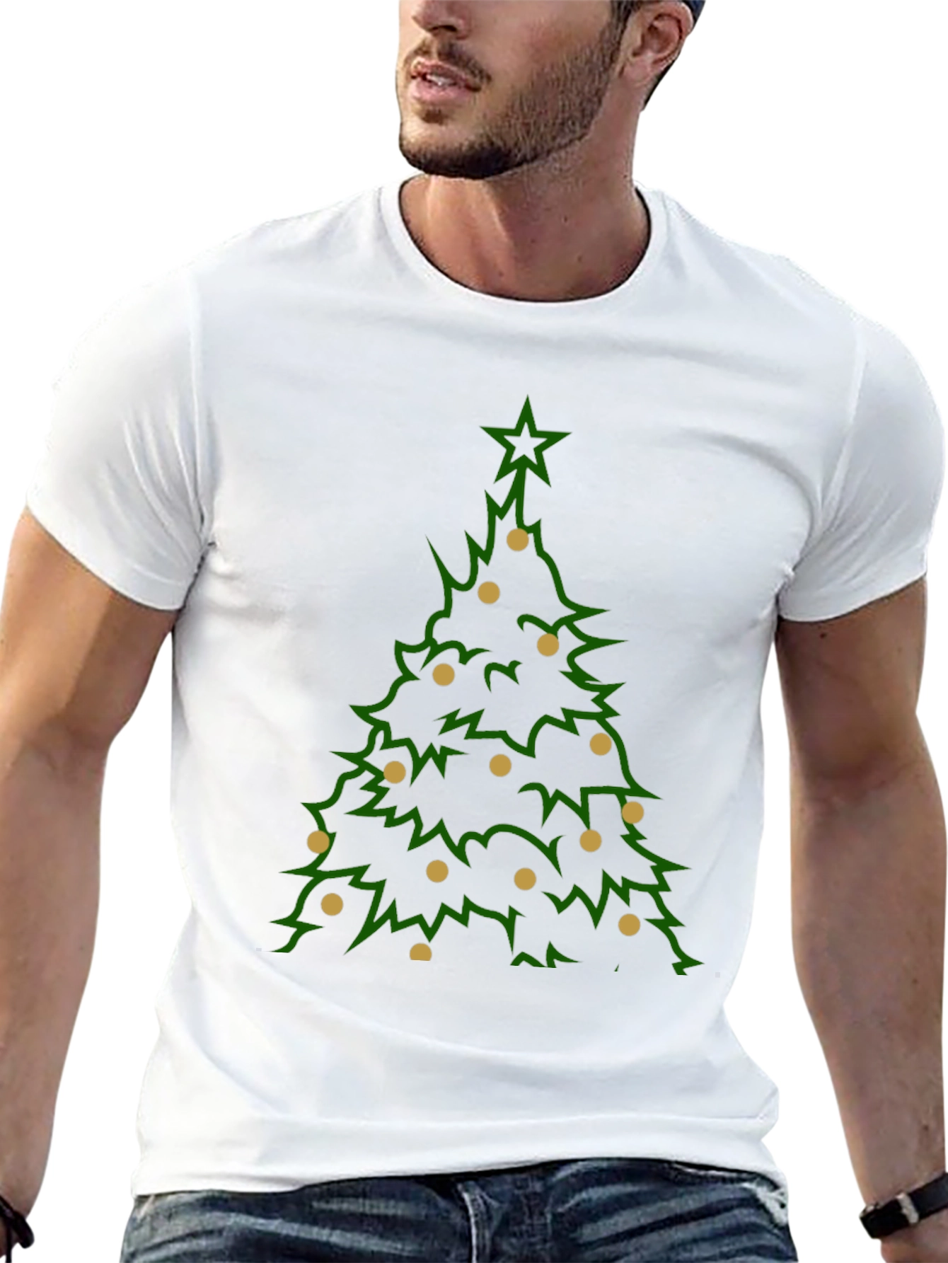 Camiseta Navideña Árbol con Adornos