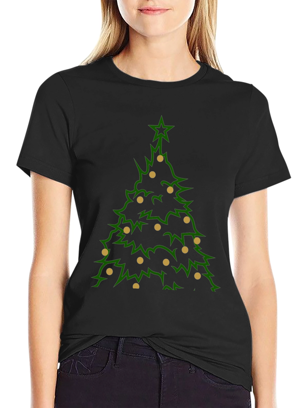 Camiseta Navideña Árbol con Adornos