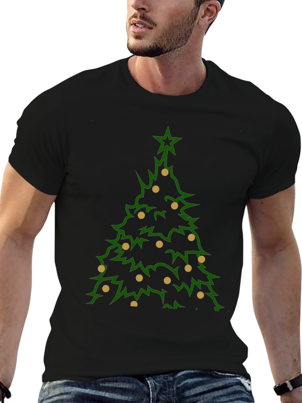 Camiseta Navideña Árbol con Adornos
