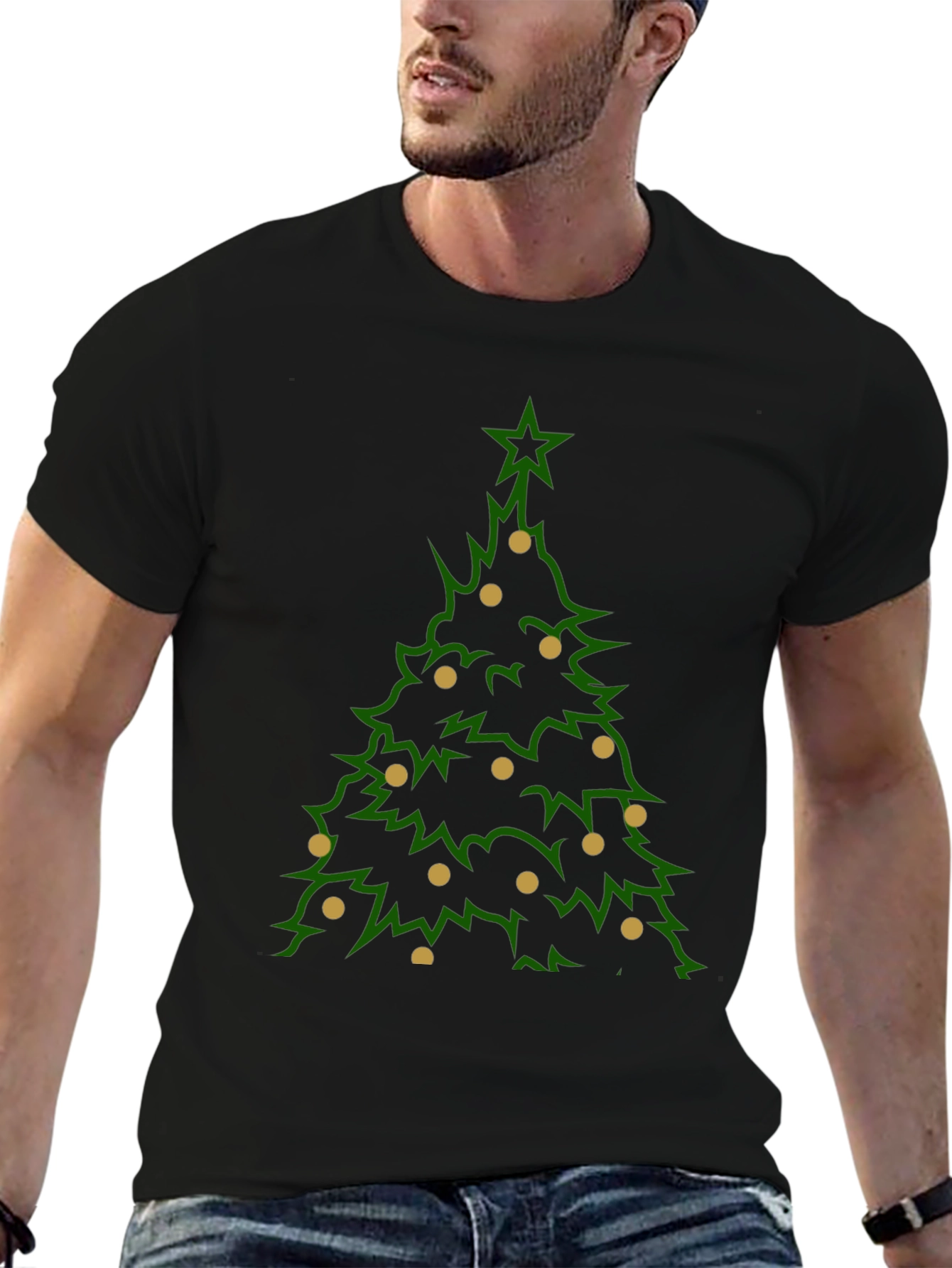Camiseta Navideña Árbol con Adornos