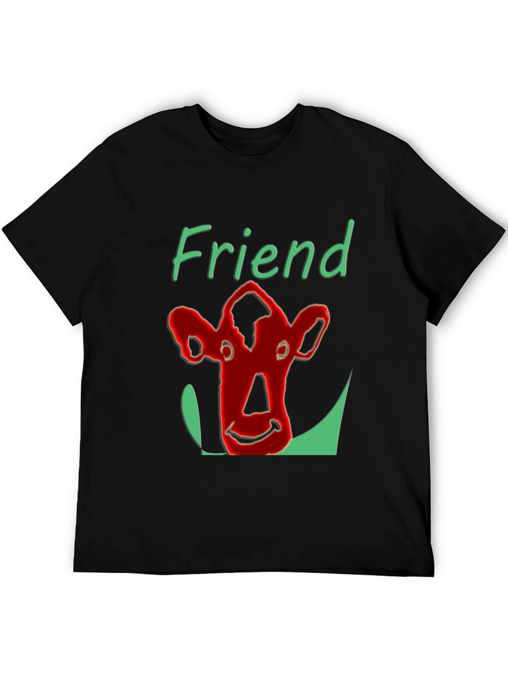 Camiseta Negra Amigo con Diseño de Vaca