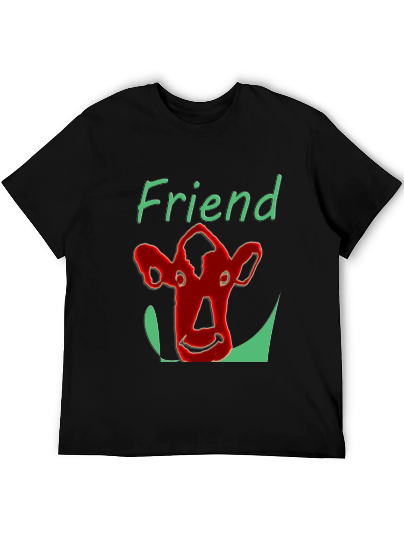 Camiseta Negra Amigo con Diseño de Vaca